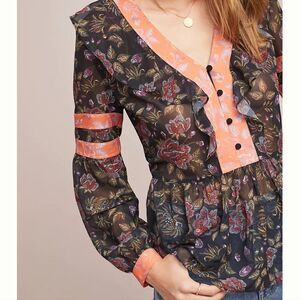 Anthropologie Laia Francesca Floral Blouse Size XXS